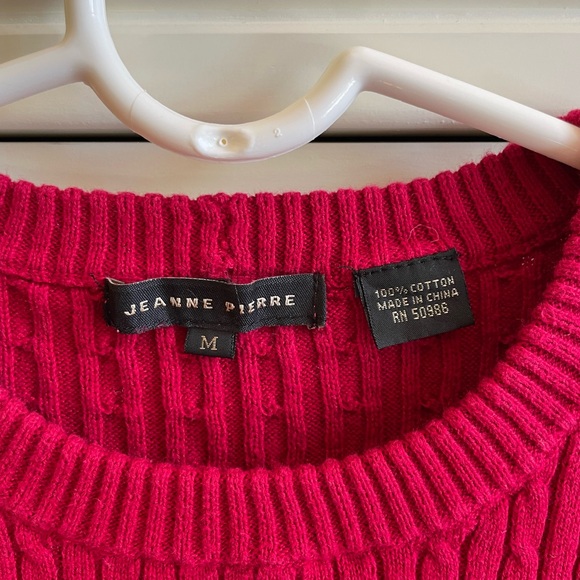 JEANNE PIERRE Red Cable Knit Sweater - Picture 3 of 3